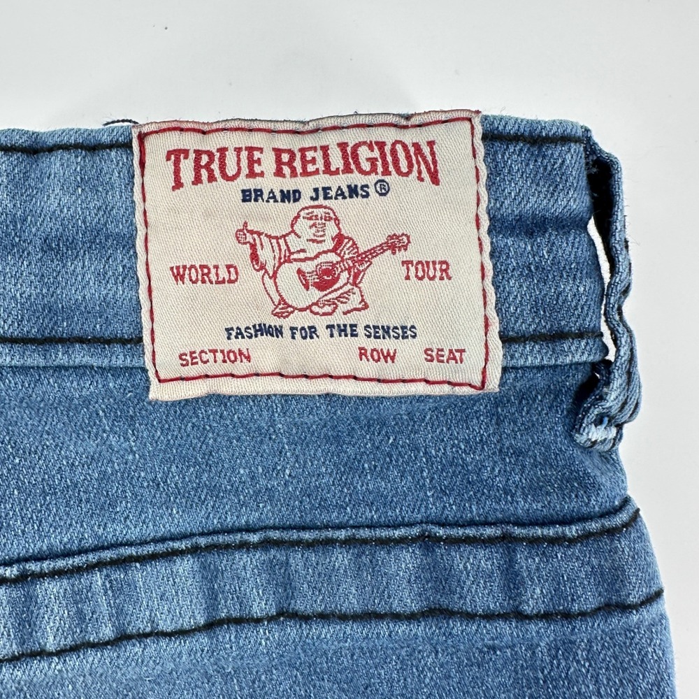 True Religion Girls LG 12 Blue Skinny Jeans Med Wash High Rise Stretch Logo - Picture 4 of 12